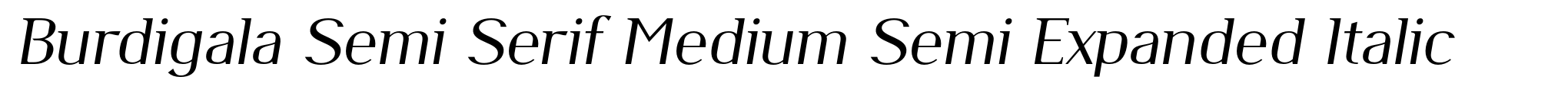 Burdigala Semi Serif Medium Semi Expanded Italic image